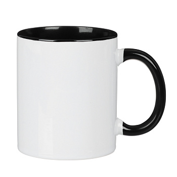 Кружка для сублимации 330мл, цвет черный, керамика