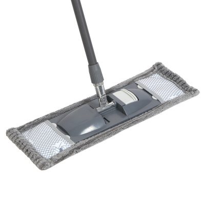 Швабра со сменной насадкой тм VETTA Премиум Грей, телеск. ручка 83-126см, микрофибра 44x15см