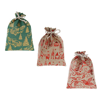 Мешок подарочный, 17x23 см, полиэстер, 3 вида