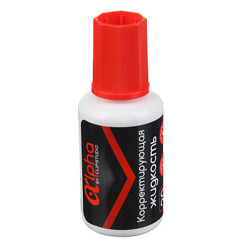 Корректирующая жидкость ClipStudio Альфа в бутылочке с кисточкой 20 мл, быстросох, морозоустойчивая