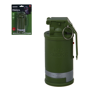 ИГРОЛЕНД Граната с дымом, свет, звук, 3хАА, ABS, 14х21,5х6 см, 2 дизайна