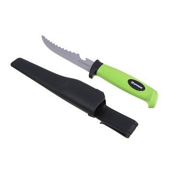 ЕРМАК Нож универсальный для туризма и рыбалки, с ножнами, 23,5см, 2CR13, пластик