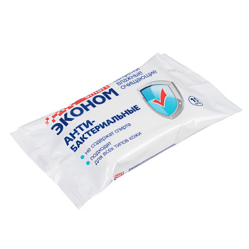 СМАРТ Эконом Салфетки влажные антибактериальные, 15шт