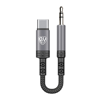 Аудиокабель Type С-AUX (M) 3.5мм mini jack 4pin BY SoundCore, 1.2 м, позолоченный, нейлон, черный