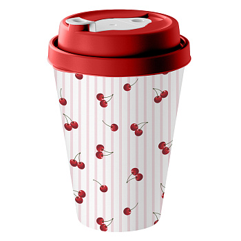 Черри Стакан с крышкой и клапаном 420мл, пластик, 2 цвета
