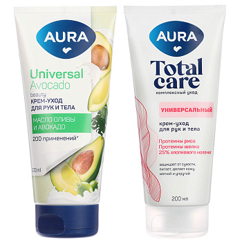 Крем-уход для рук и тела AURA универсальный, туба, 200мл