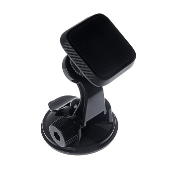 ЕРМАК Держатель телефона магнитный, на присоске, регулируемый угол, черный