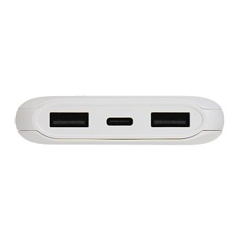 Аккумулятор мобильный BY 10000мАч, 2xUSB-A, 1xUSB-C, 1xMicro-USB, ребристый, 10W, белый