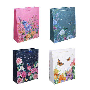 Пакет подарочный бумажный тм LADECOR, L 26x32x10 см, 4 дизайна, нежность