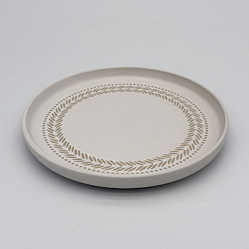 Тарелка закусочная 20см, тм MILLIMI Треция белый, керамика