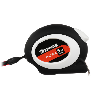 ЕРМАК Рулетка "НЕО-ТАЧ", 5м х 19мм, одинарный зацеп + магнит, автостоп, корпус ABS