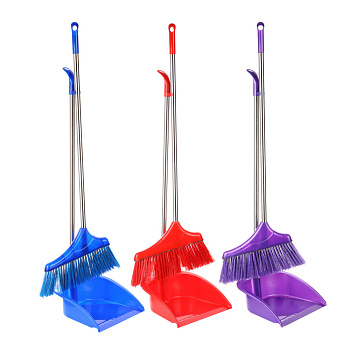 VETTA Набор щетка+совок, пластик, металл, 2 ручки, длина 78см, "Ленивка", арт.9088