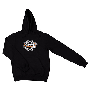 Толстовка черная с принтом ЕРМАК, х/б, цвет черный, размер XXL, р-р 52-54 (мерч)