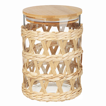 VETTA ЭКО Жгут Банка для хранения 1100мл, 16х11см, стекло, бамбук