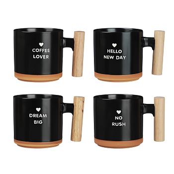 Кружка Эко тм MILLIMI, 370мл, 4 дизайна, фарфор