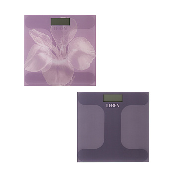 Весы напольные электронные "Ботаника" тм LEBEN, ЖК-дисплей, макс. нагр.до 180кг, 28х28см