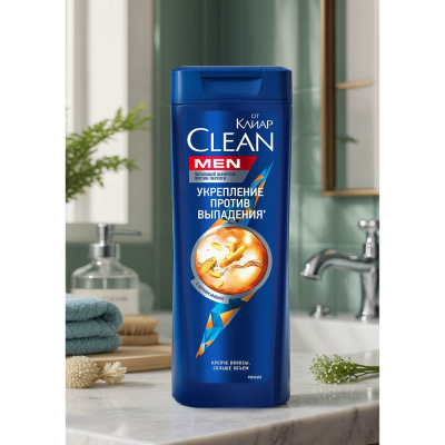 Шампунь мужской CLEAN от КЛИАР Питающий против перхоти, 365мл