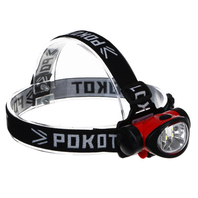 Фонарь налобный тм РОКОТ, 6 СОВ, 3 режима, 3хААА, 80х30х43 мм