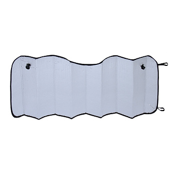 ЕРМАК Шторка солнцезащитная на лобовое стекло, 130х60см, серебристая, 110035L