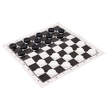 Шашки классические, коробка крышка-дно, поле, шашки