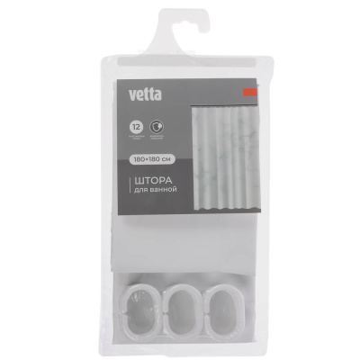 Штора для ванной тм VETTA Марбл, ПЕВА, 60 г/м2, 180х180 см