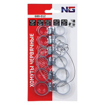 ЕРМАК Набор хомутов 12 шт