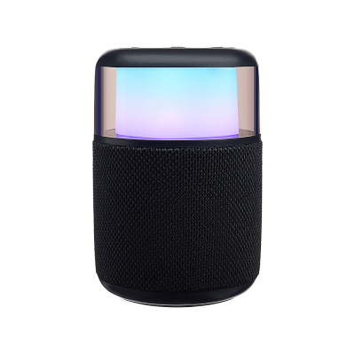 Колонка беспроводная BY GlowSound Mini, 5 Вт,подсветка, 1200мАч, microSD, ВШГ 12x8x8см, черный