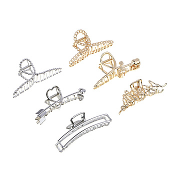 Краб для волос ЮНИLOOK, 11см, сплав, 6 дизайнов, ACS-107