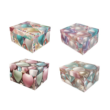 Коробка складная 31x25x16см, бумага, 4 дизайна