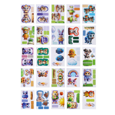 BY Пазл 3Д "Милые животные" 6х8,4см, пенокартон, 25 дизайнов