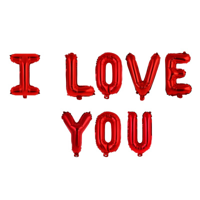 Набор воздушных шаров тм Fntastic буквы I LOVE YOU, 40 см размер буквы, фольгированные, красный