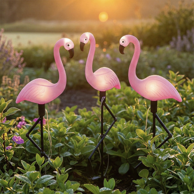 Светильник сад. на солн. батарее тм INBLOOM Фламинго,3шт,52.5см,9LED,белый, AA600mAh Ni-MH, 1реж.,РР