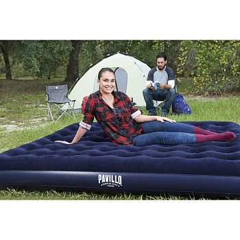 BESTWAY Матрас надувной FLOCKED AIR, 203x183x22см, до 300кг, 67004