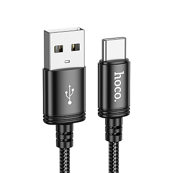Кабель для зарядки USB(A)-Type C hoco. модель X91 Radiance, 3 м, черный