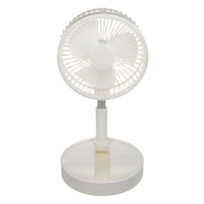 Вентилятор складной тм LEBEN 3Вт, 4 режима, диаметр 20см, 3.7в/2400мАч, USB-кабель, белый