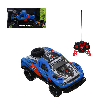 ИГРОЛЕНД Машина на Р/У "Воин Дорог", 4-кан..пульт, свет, 5хАА, PVC, ABS, TRP, 33х17х11см, 2 дизайна