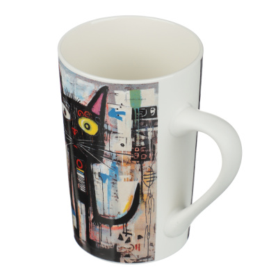 Кружка тм MILLIMI Кошачий глаз, 380мл, фарфор, 4 дизайна