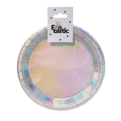 Fntastic Набор тарелок одноразовых, 6 шт, 18 см, голография, бумага