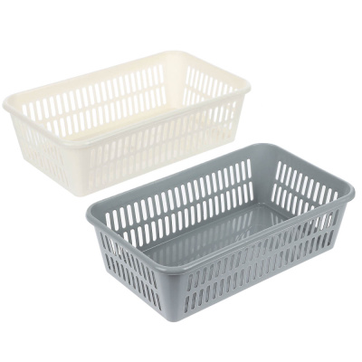 Корзинка универсальная 2л, 250х150х72мм, белый, серый, пластик