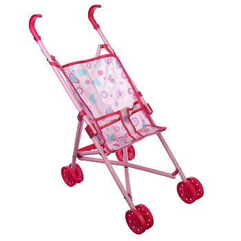 ИГРОЛЕНД Коляска для кукол прогулочная, PP, текстиль, 47,5х20х37см, 3 дизайна