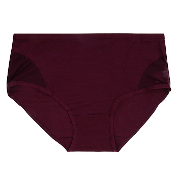 GALANTE Трусы женские макси с декором, р.48, 95%хлопок, 5%спандекс, бордовый, НБ25-15