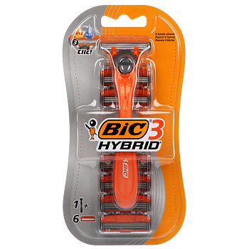 Станок для бритья BIC 3 HYBRID + Сменные кассеты для бритья 6шт