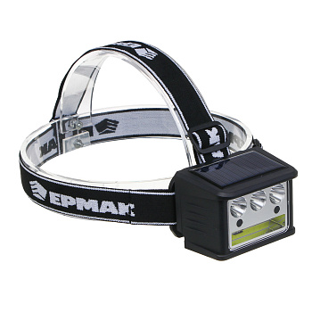 Фонарь налобный тм ЕРМАК,LED COB, 5 режимов,800мАч, Type-C, солн. батарея, красный свет, 78х55х56 мм