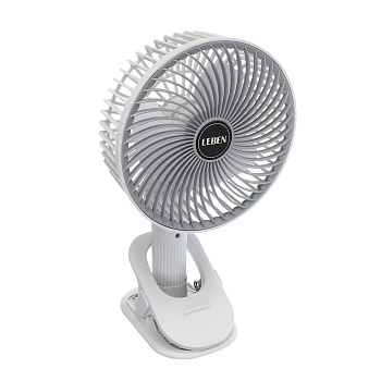 Вентилятор настольный тм LEBEN 3.7в/300мАч, диаметр лопастей 16см, USB-кабель, белый