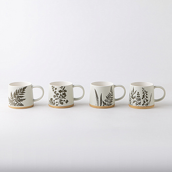 Кружка Ботаника тм MILLIMI, 380мл, 4 дизайна, фарфор