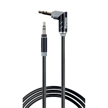 Кабель, тм ЕРМАК, 3.5мм mini Jack, 1м, оплетка TPE, поворотный штекер, пластик