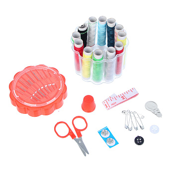 Набор для шитья (нитки, иголки, ножницы, сантиметр и т.д.) 8,5х6см, НС-013