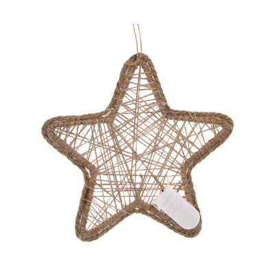 Украшение новогоднее светодиодное "Звезда", 21x1x21 см, веревка, металл, LED