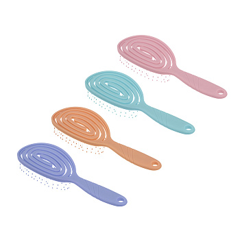 Расческа массажная продувная тм ЮНИLOOK, пластик, 19,5х6 см, 4 цвета