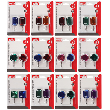 VETTA Крючки самоклеящиеся, "Кристалл", 2шт, пластик, металл